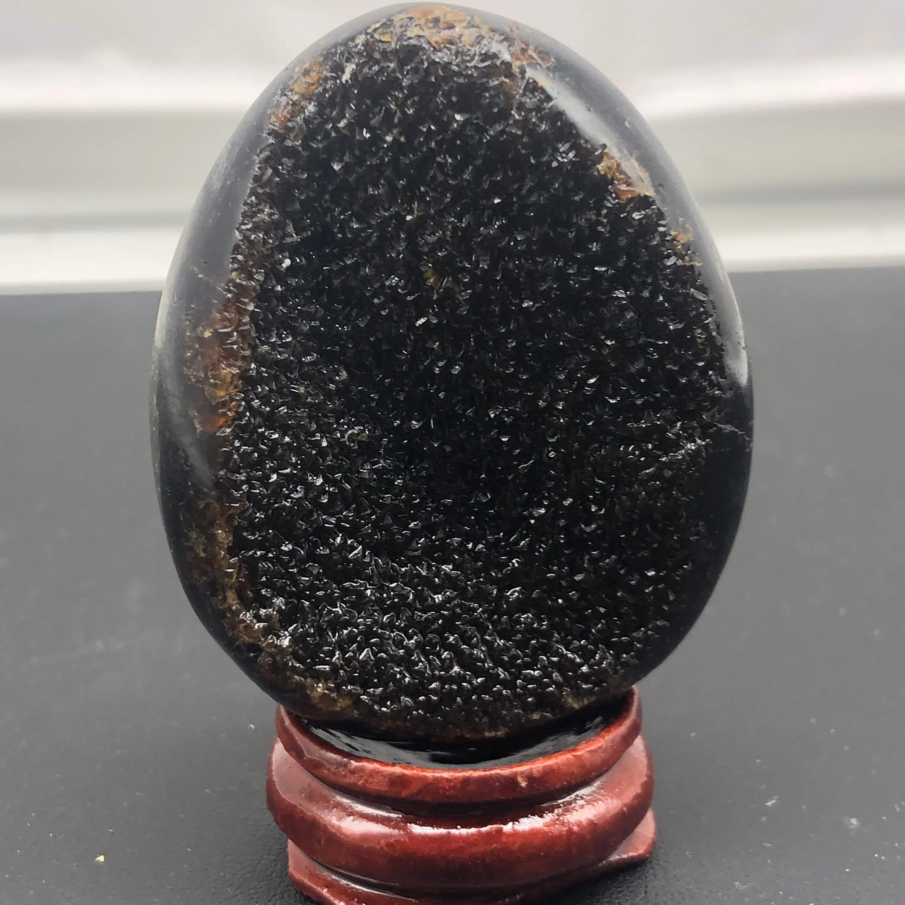 

50-55mm natural turtle back stone egg crystal cave, perfect healing