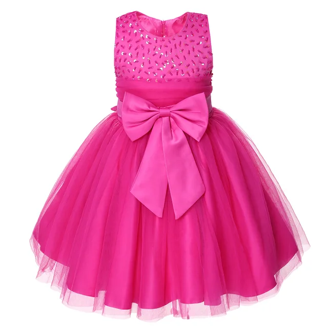 hot pink flower girl dresses
