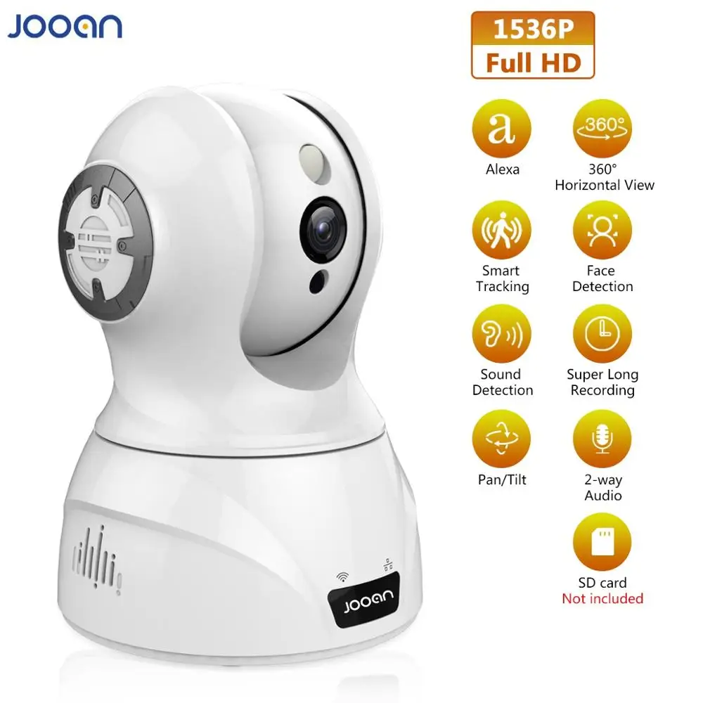 JOOAN, 3MP, WiFi, IP камера безопасности, беспроводная камера безопасности, система домашнего монитора с двусторонним аудио детектором движения, ночное видение