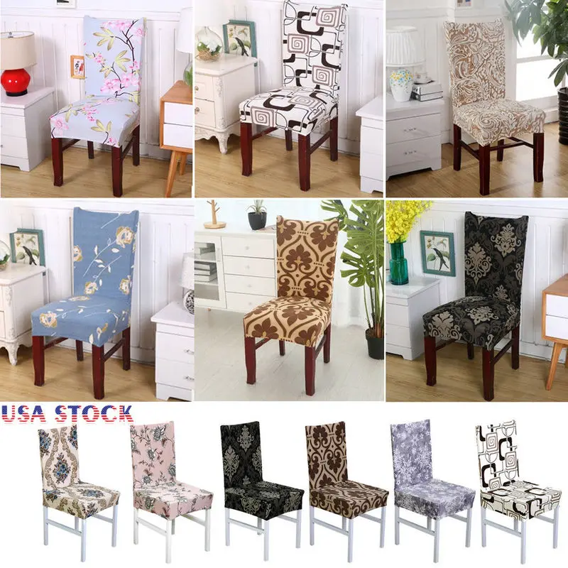 

Stretch Spandex Chair Cover Dining Room Wedding Party Pattern Seat Cover