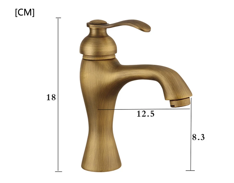 Короткий стиль ретро; Античная латунь Ванная раковина кран горячей и холодной воды смесителя одно отверстие