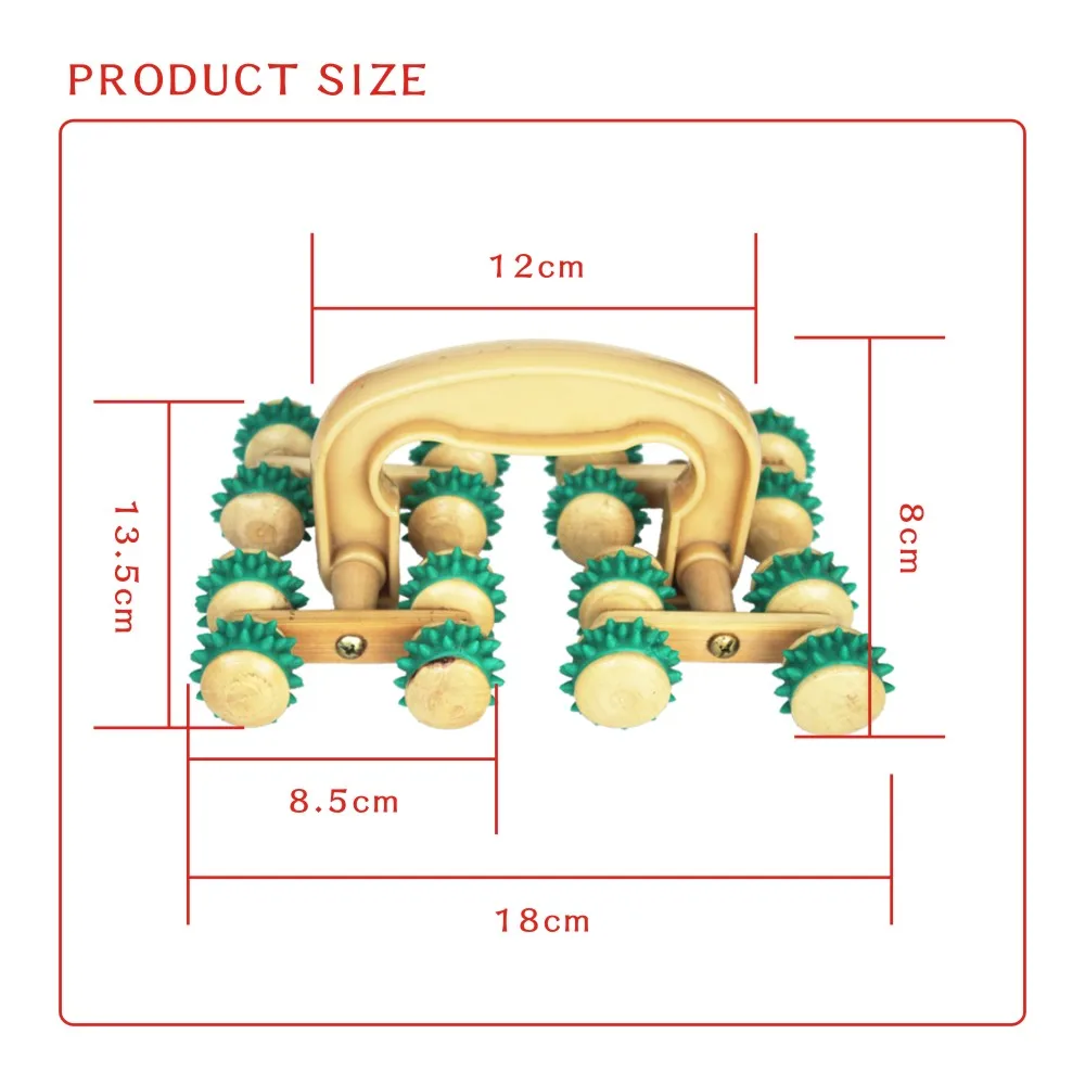 Деревянный 16-колесо для отдыха массажер массаж ног Луноход релаксации ног, спины, рук