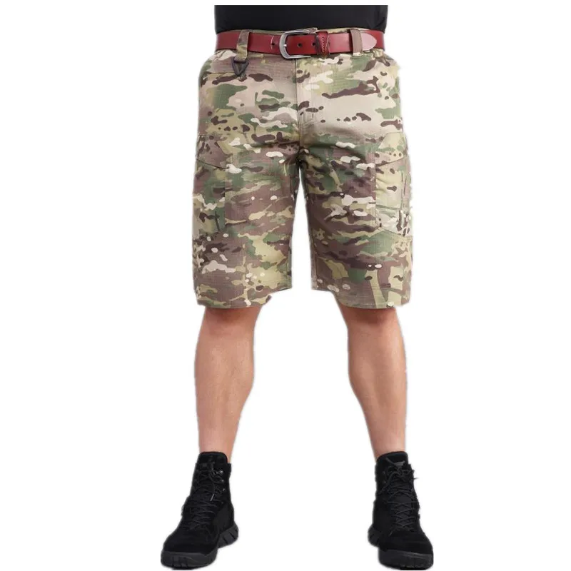 Summer Militar Waterproof Tactical Cargo Shorts Men Camouflage Army Military Short Male Pockets Cotton Rip-stop Casual Shorts - Цвет: CP