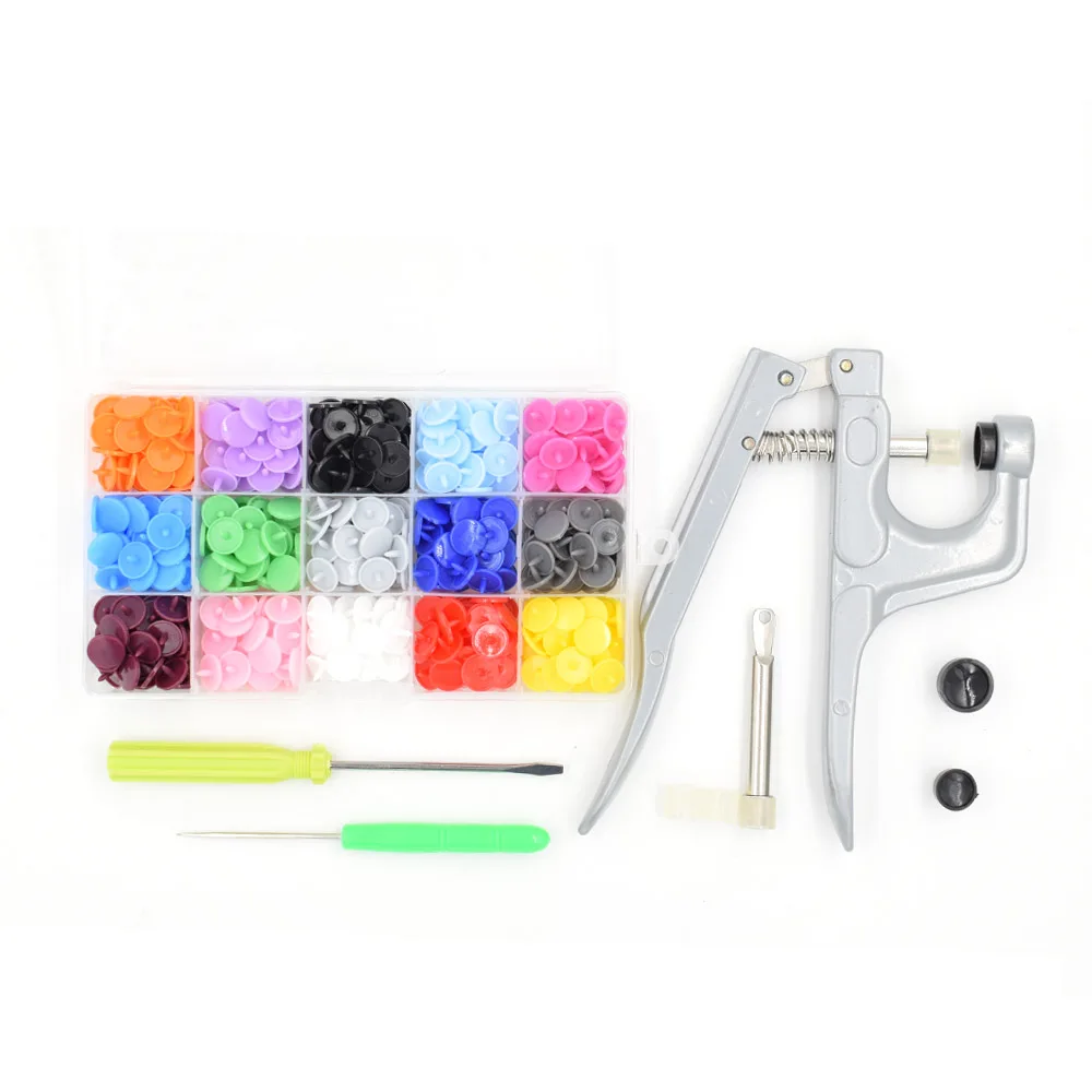 

1Set Metal Press Pliers Tools Used for T3 T5 T8 Button Fastener Snap Pliers+150 Set T5 Plastic Resin Press Stud Cloth Diaper