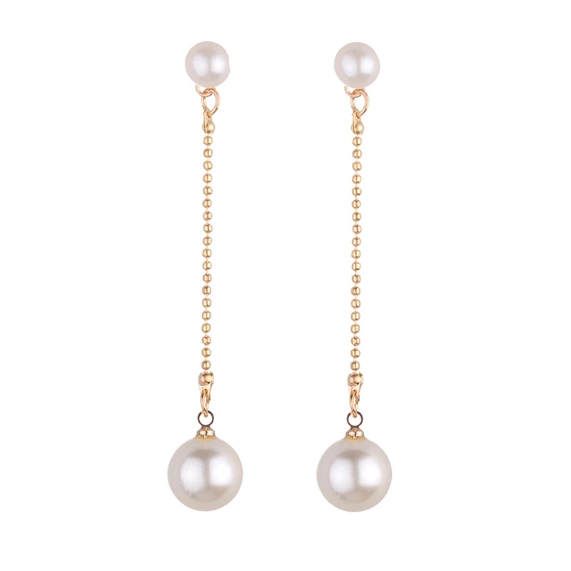 

New 100% Genuine Natural Long Earrings Fashion Jewelry For Women Pearl Double Jewelry Earrings Female Long Section Vintage
