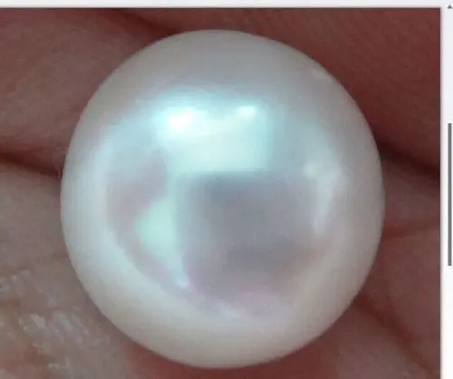 

Huge 11-12mm natural south sea genuine white round loose pearl undrilled AA P8588