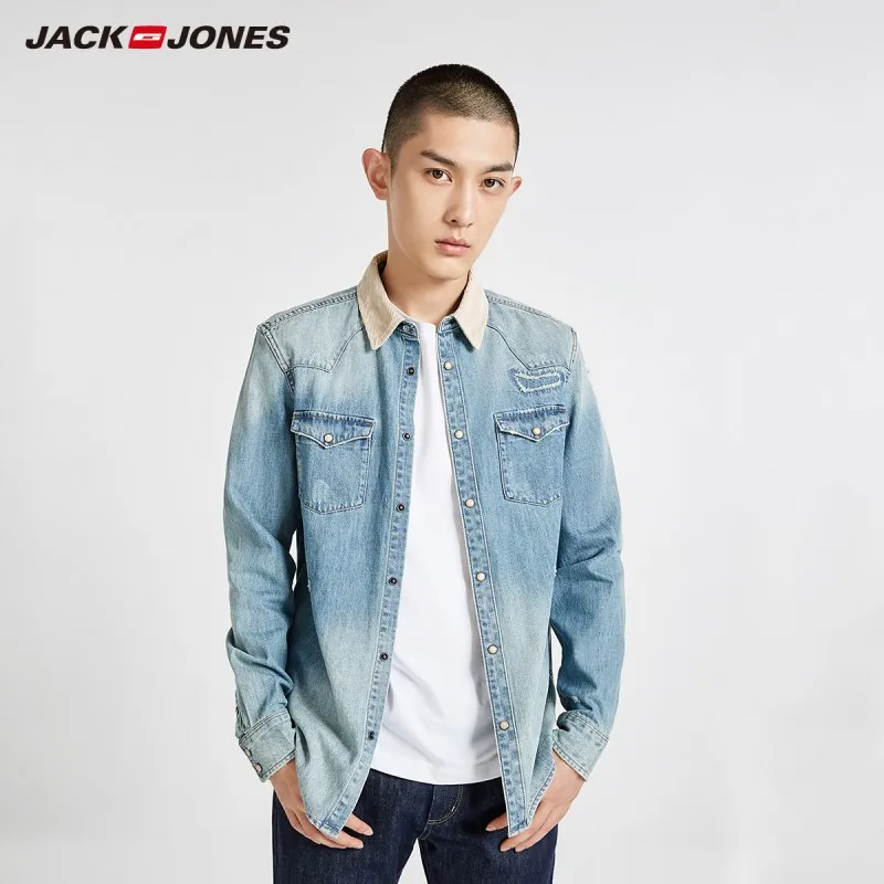 Мужская джинсовая куртка JackJones осенняя уличная рубашка 218405506 | одежда
