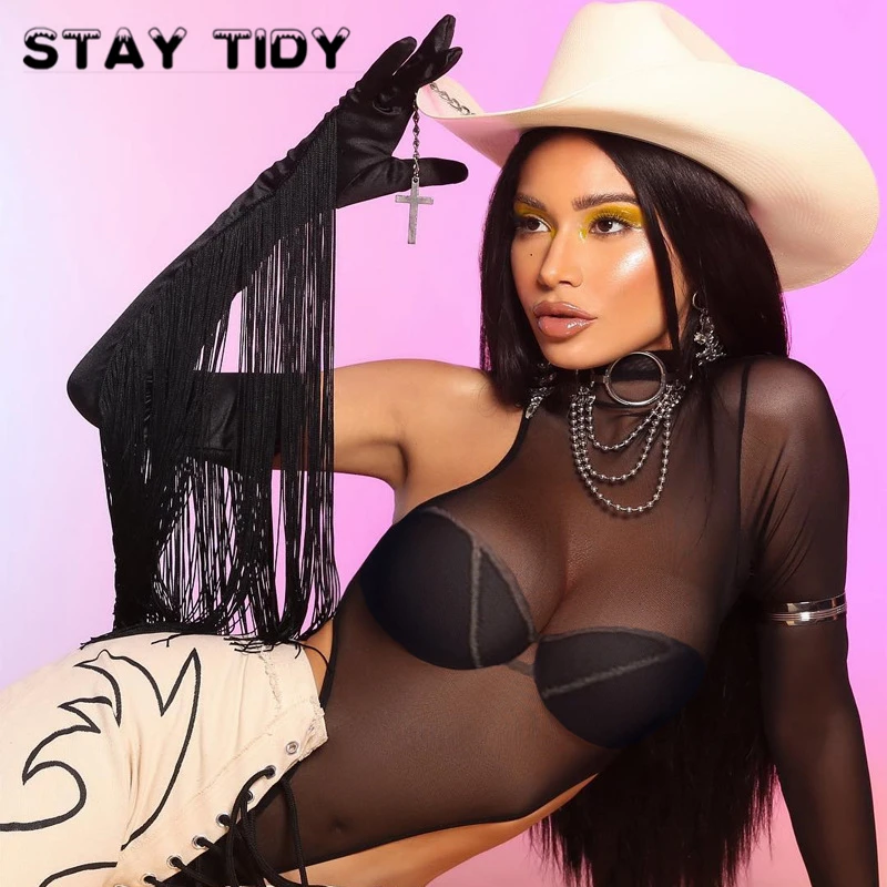 البقاء مرتب مثير شبكة سوداء منظور Bodycon داخلية الصيف النساء واحد الكتف عالية الرقبة سليم حزب نادي الجسم الدعاوى قمم البقاء مرتب مثير شبكة سوداء منظور Bodycon داخلية الصيف النساء واحد الكتف عالية الرقبة سليم حزب نادي الجسم الدعاوى قمم
