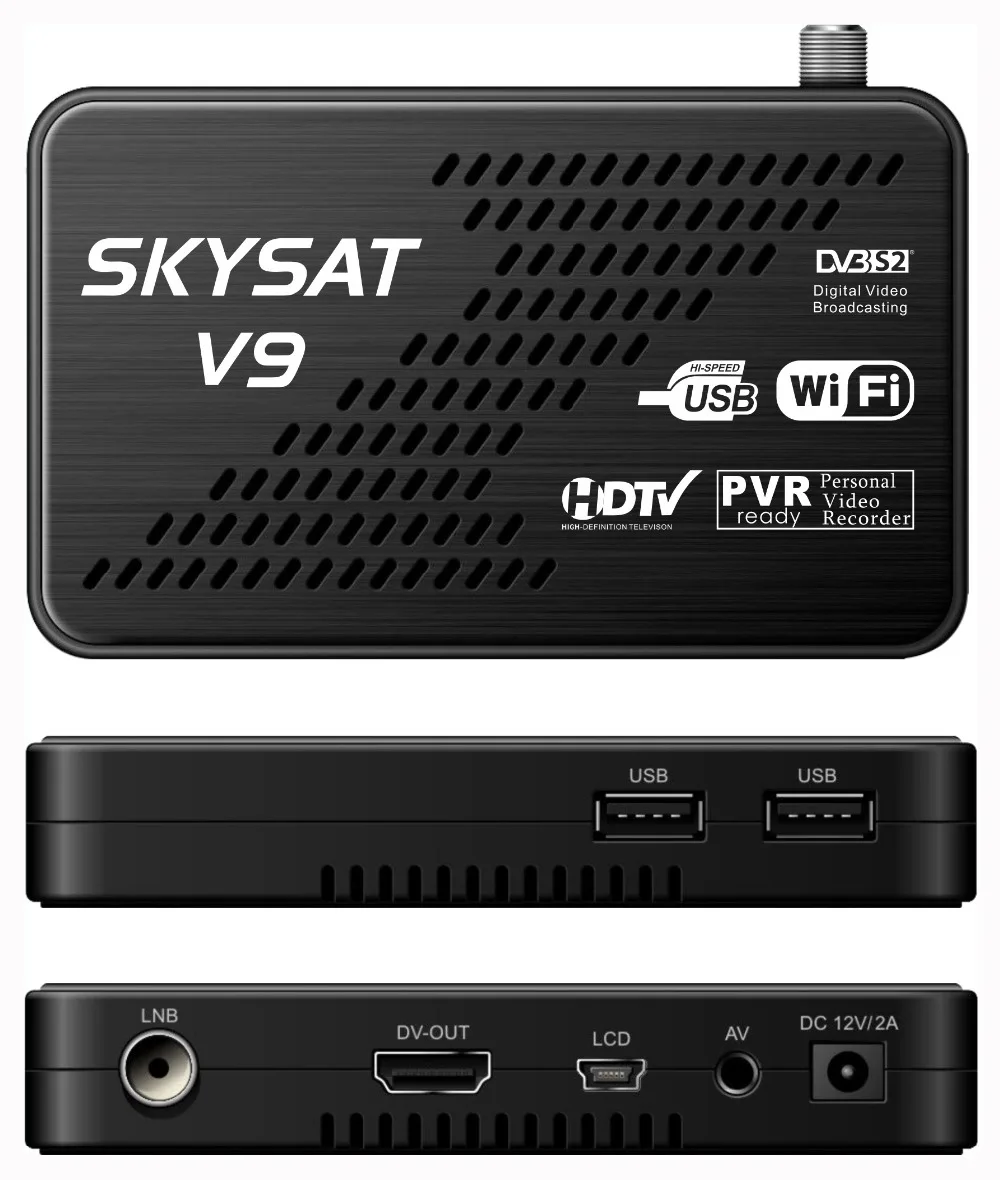 Satellite Receiver SKYSAT V9 Digital 1080P Full HD DVB S2 MPEG4 in