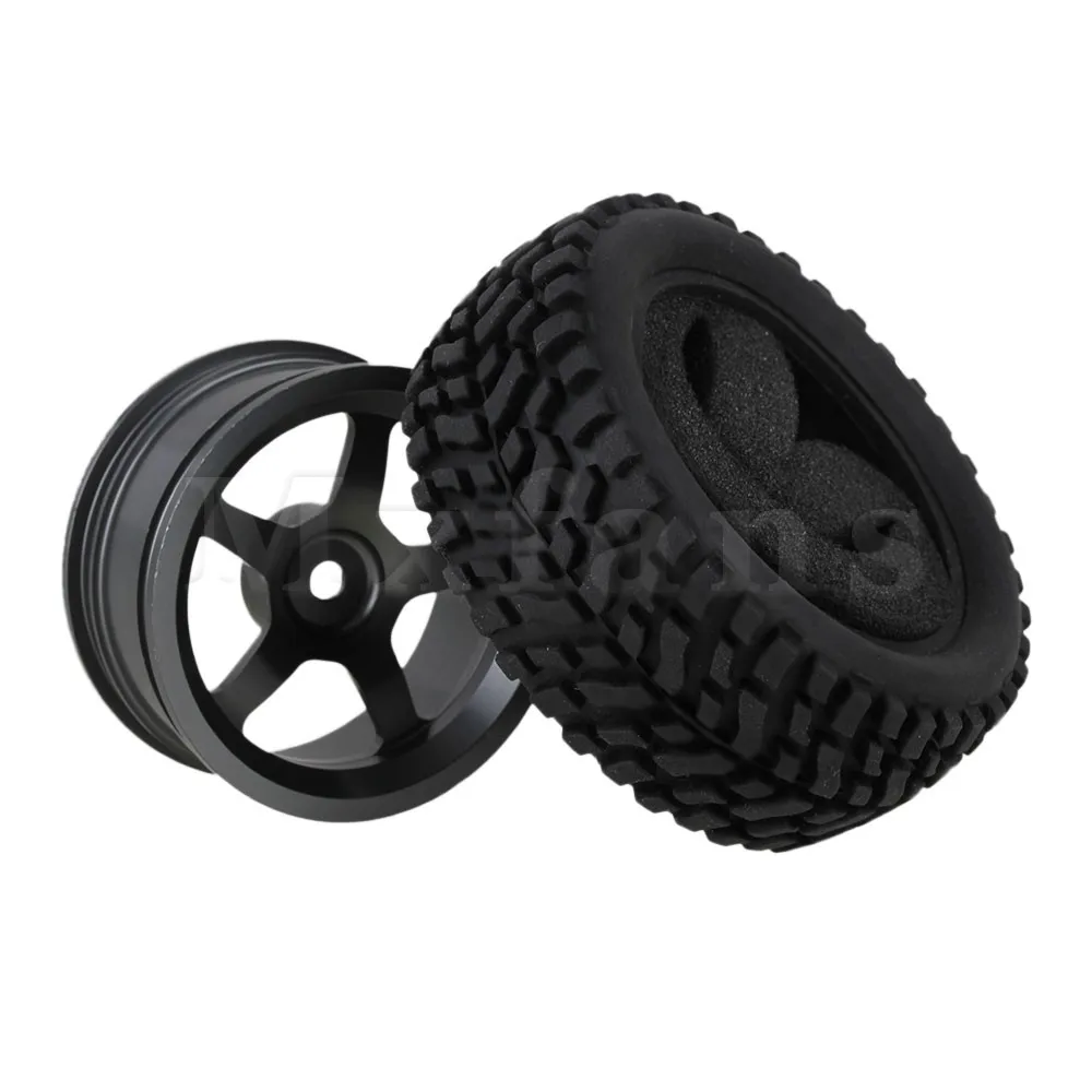 Mxfans 4 x RC1: 10 автомобильные резиновые шины для бороды с серебристо серым сплавом 5