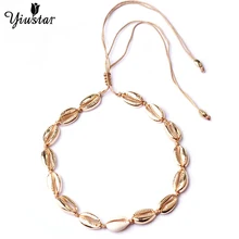 Yiustar, красочные ожерелья в виде ракушки для женщин, Трендовое, милое, морское, Пляжное, бохо, в виде ракушек, колье, женское Ювелирное Украшение, для девочек, детей, на память