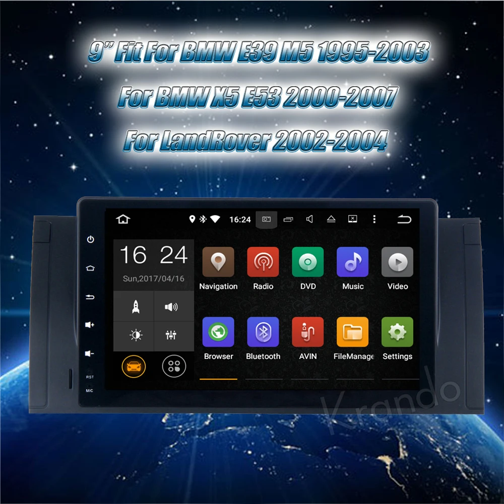 Perfect Krando Android 8.1 9" (no dvd) car radio for bmw e39 x5 e53 1995-2003 for landrover 2002-2004 gps navigation multimedia system 1