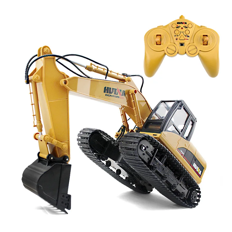 Remote Control Car Toy 15 Channel 2.4g 1/12 Rc Plastic Excavator 1:12 Rc Car With Charging Battery Kid Toy Birthday Gift