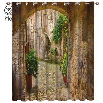 

COCOHouse City Corner Window Curtains Dark Decor Bathroom Outdoor Bedroom Kitchen Indoor Kids Curtain Panels With Grommets