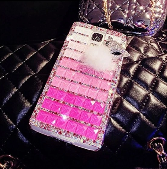 

Deluxe 3D Bling Crystal Fox Diamond For Samsung Galaxy S10 S9 S8 Plus S7 S6 edge Note9 Note8 Note5 bling Case [Soft Rabbit Fur]