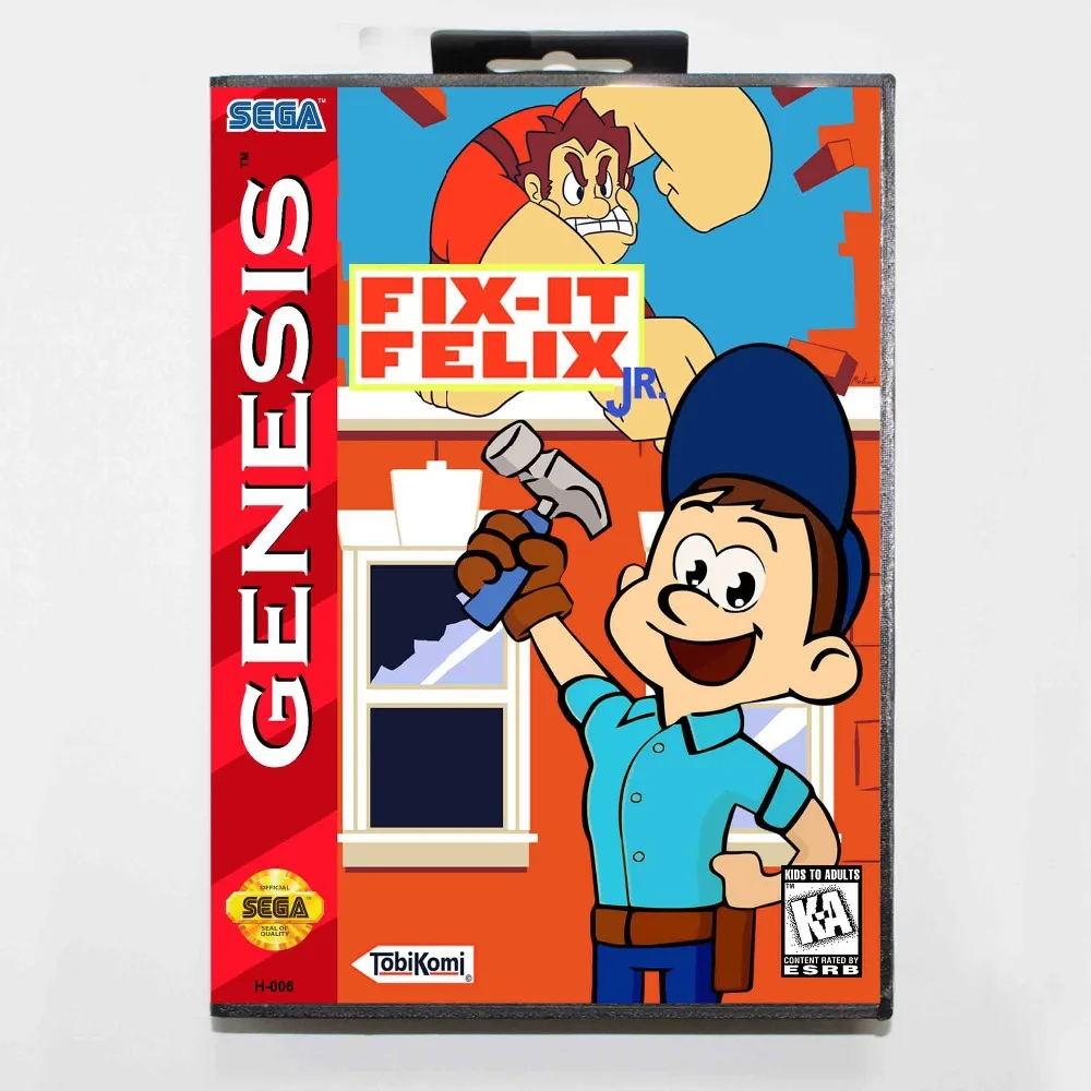 Fix It Felix Jr 16 бит MD карточная игра с коробку для Sega Megadrive/Genesis|16 bit|md game16 bit md |