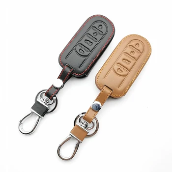 

Leather Toyota Key Case cover For Toyota Perodua Myvi Bezza Axia Intelligent Protection Fob Remote Cover car keys accessories
