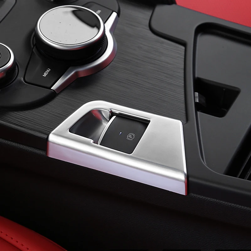 

ABS material Car Electronic Handbrake Decorative frame Sticker Cover for Alfa romeo Giulia Car Styling