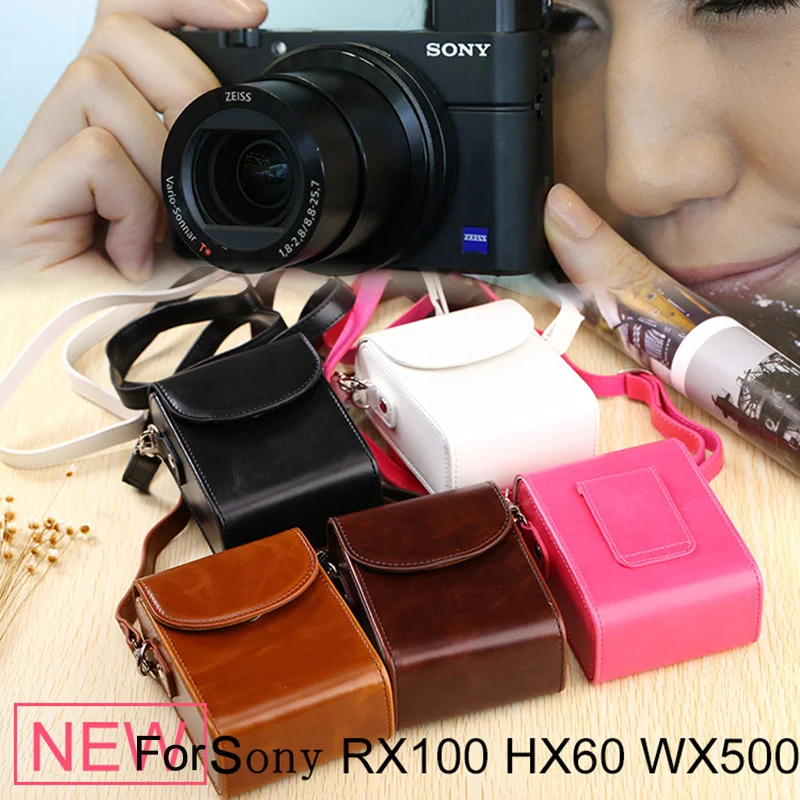 

High Quality PU Camera Bag Leather Case For Sony DSC-RX100 RX100 II III RX100 IV M4 M5 HX90V HX90 HX80 HX60 HX50 WX500 W800 W830