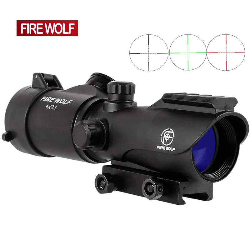 

Tactical 4X32 LER Red Dot Sniper Scope Airsoft Sight Riflescope Rifle Scope for Hunting Shooting