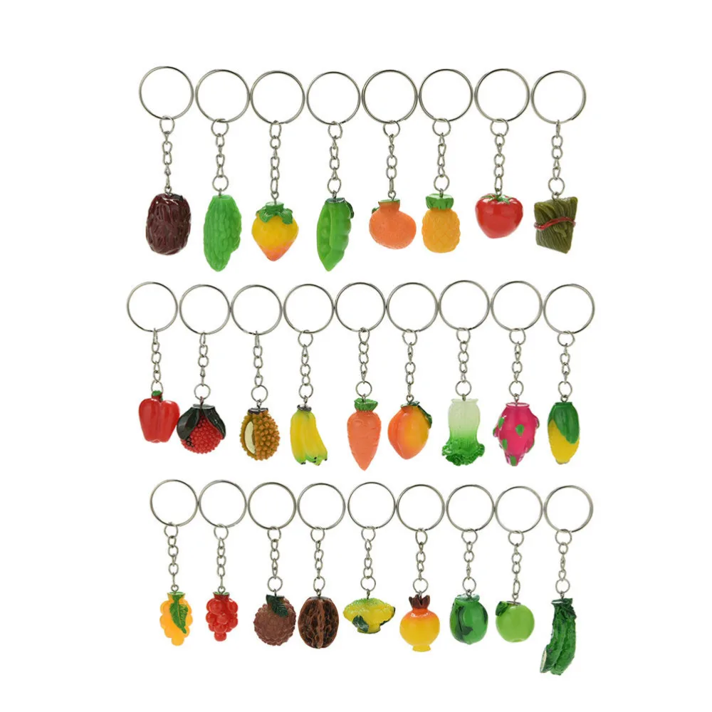 

YITING 1PC Novelty Creative Design Simulation Food Key Chain Fruit Vegetables Keychain Lanyard Keyring Key Ring Jewelry