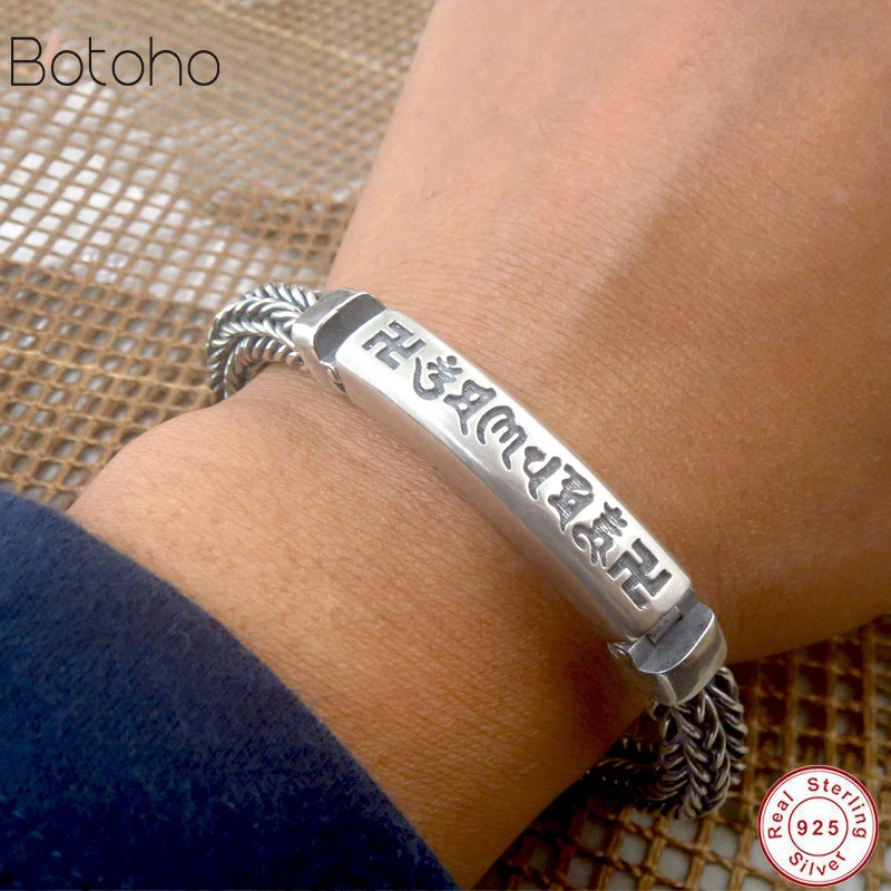 

2018 Sterling silver men bracelet Genuine 100% pure 925 sterling silver men's bracelet men's jewelry men's boyfriend accessories