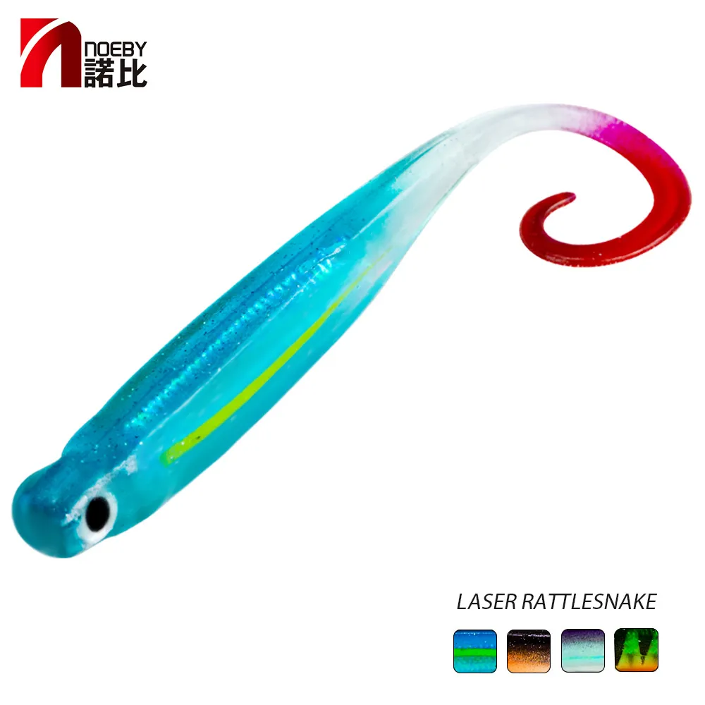 

NOEBY 4pcs Soft Lure 75mm/2.5g 115mm/5.4g Soft Fishing Lure Plastic Fly Fishing Swimbaits 3D Soft Bait Fishing Tackle 8025