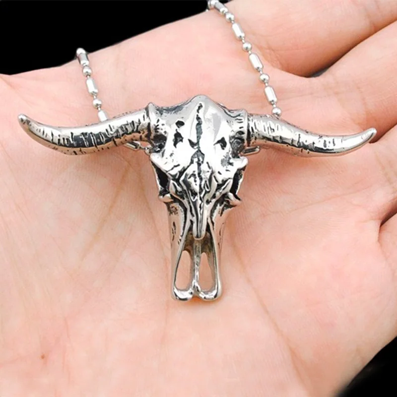 

oulai777 2019 stainless steel mens necklaces & pendants men accessories personalized punk jewlery bull head pendant necklace