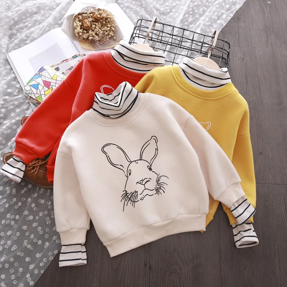 

Baby Boys Girls Autumn Clothes Children Winter Thick Sweatshirts Toddler Casual Sweater Kids Plus Velvet Tops Costume Clothing