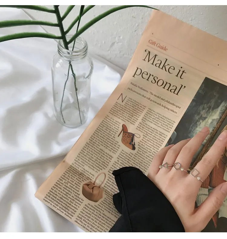 Punk Fashion 2018 New Ring Simple Geometric Polygon Triangle Square Open Crystal Lady Wholesale Sales Ring Rings For Women - Image 5