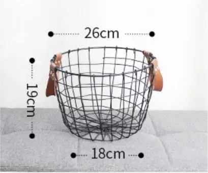 Baffect железная корзина для хранения с кожаной ручкой разное Нижнее белье коробка для хранения игрушек блокнот-органайзер контейнер для туалетных принадлежностей Прачечная B - Цвет: small