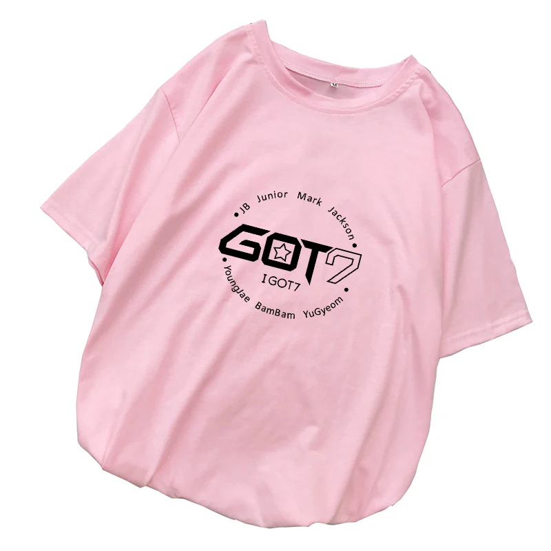 GOT7 KPOP футболка корейский стиль футболки фанаты поддержка для женщин хлопок Harajuku