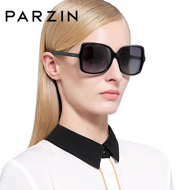 

PARZIN Retro Polarized Sunglasses Big Frame Driving Glasses Shades for Women New Arrival 2019