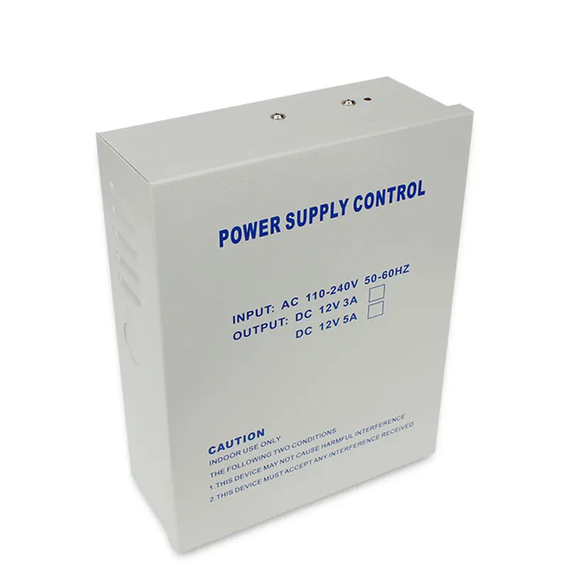 DC12V5A back up battery function Switch Power Supply AC110~260V Access Control Power Supply with metal box Power Supply unit