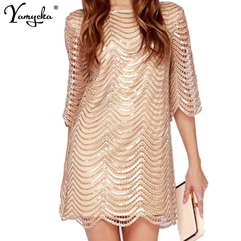 gold loose dress