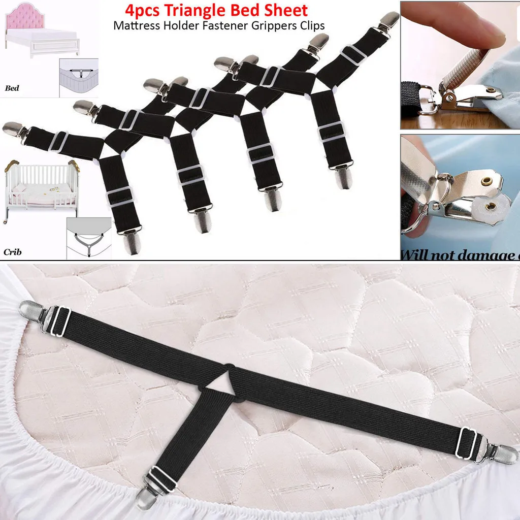 

4Pcs Bed Sheet Mattress Holder Fastener Anti-slip Fix Clip