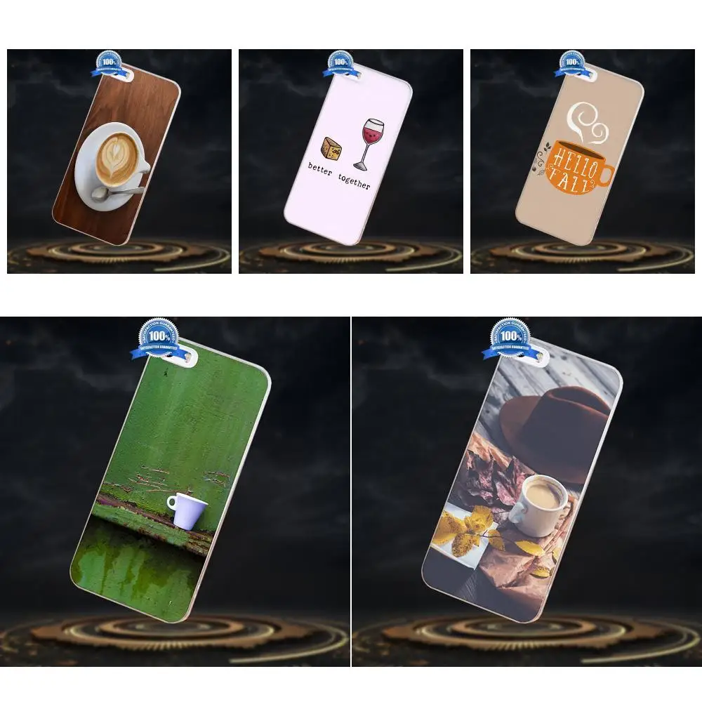 Мягкий чехол-книжка Bixedx с чашкой кофе и вина для Huawei G7 G8 Honor 5A 5C 5X 6 6X 7 8 V8 Mate 9 P7 P8 P9 P10
