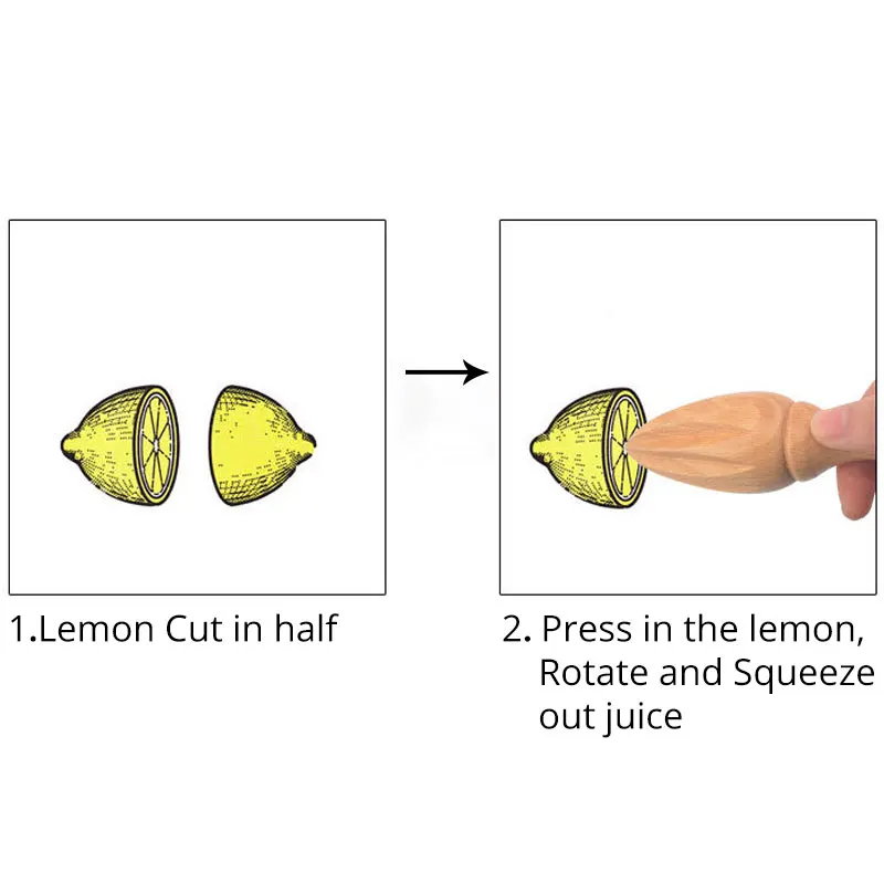 Деревянная соковыжималка, соковыжиматель для лимона ручной работы из европейских лиственных пород, 6,1 дюймов