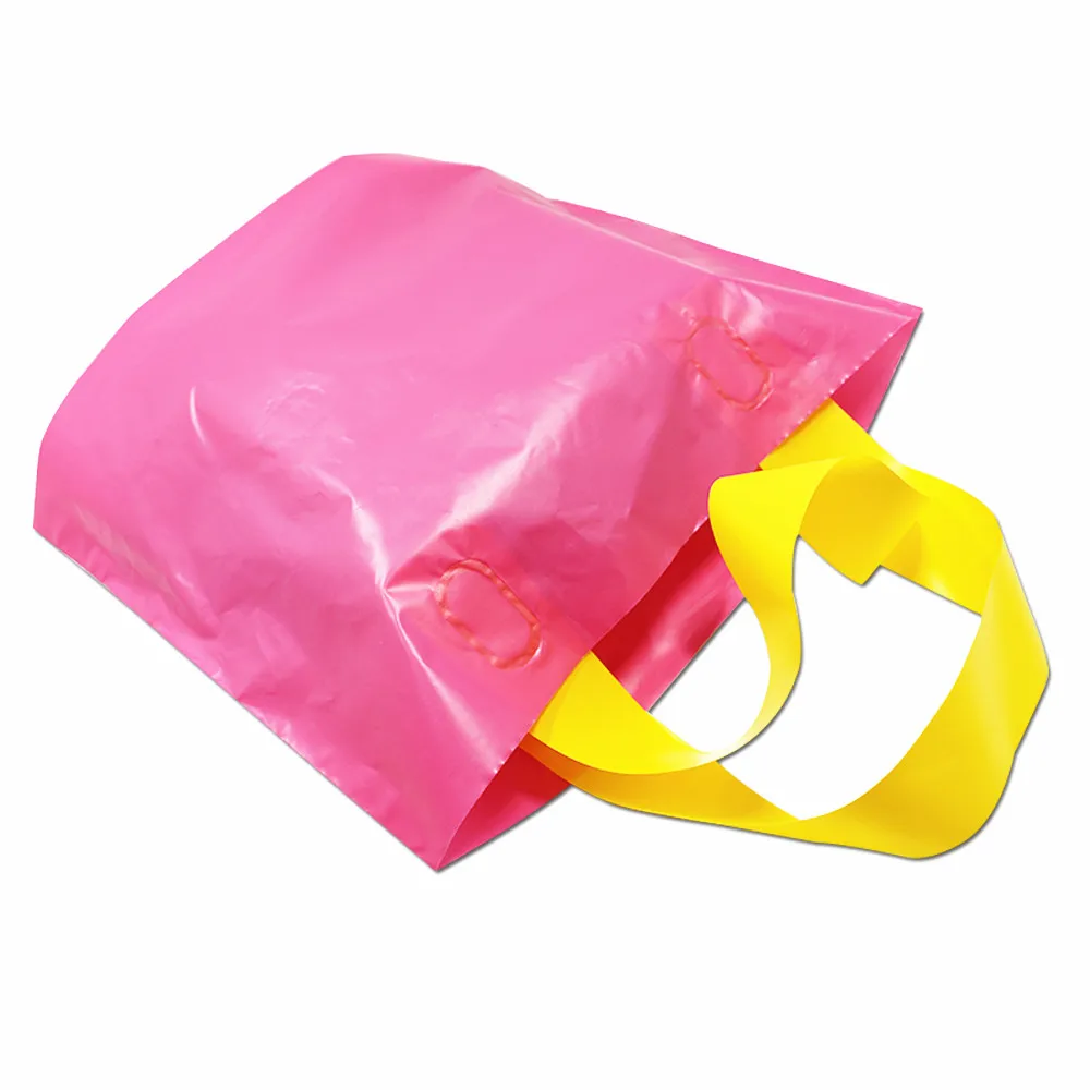

30Pcs/Lot Variety of Size Rose Plastic Shopping Bag Eco-friendly with Handles Shopping Bags