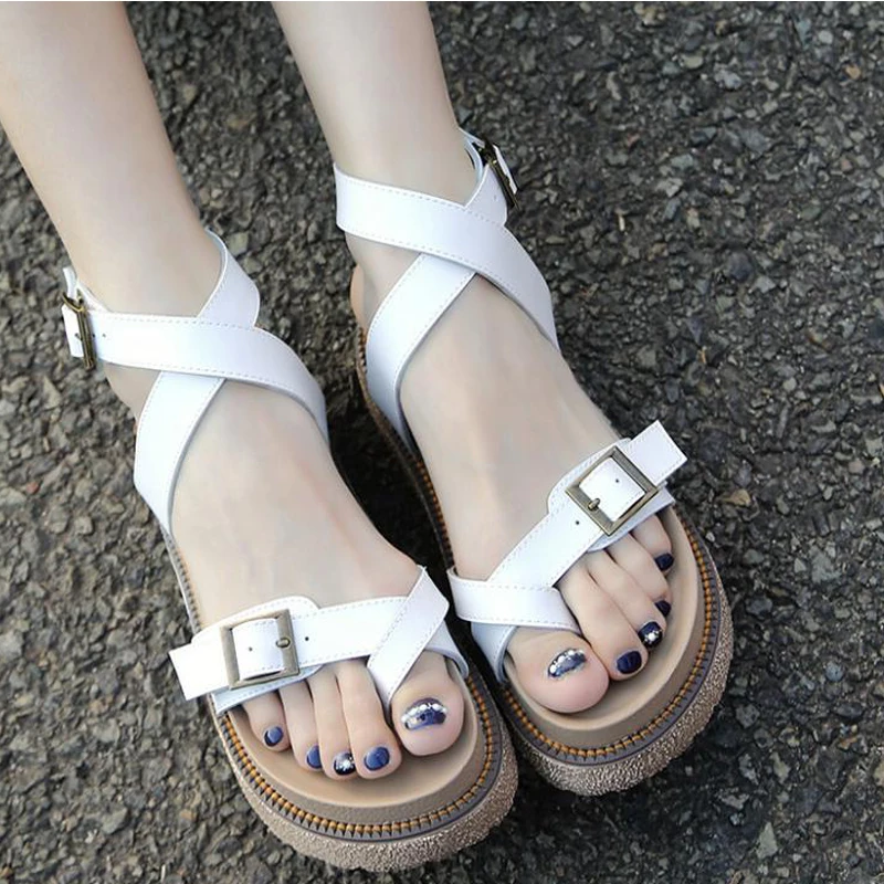 

Bohemia open toe shoes Platform Shoes Woman Sandals Gladiator Women's wedges beach Platform Shoes sandals Big size GG-74