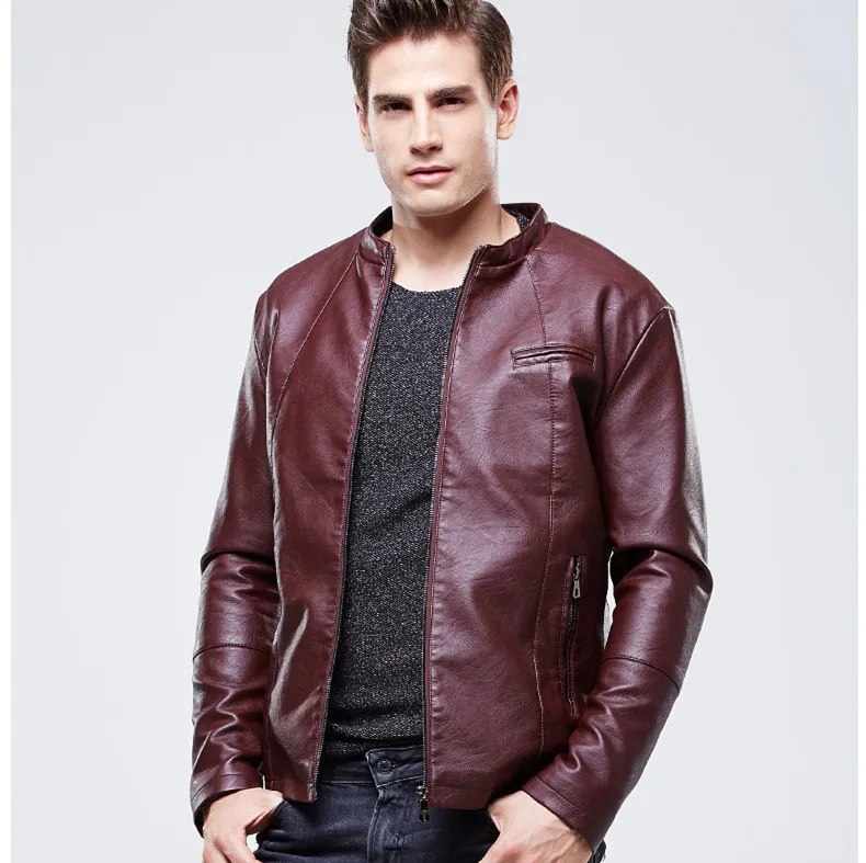 Online Buy Wholesale Faux Leather Bomber Jacket Men From China European Style Black Brown Red Lether Bomber Jacket For Men Slim Fit Faux Leather Jacket Mens - Online Buy Wholesale Faux Leather Bomber Jacket Men From China
