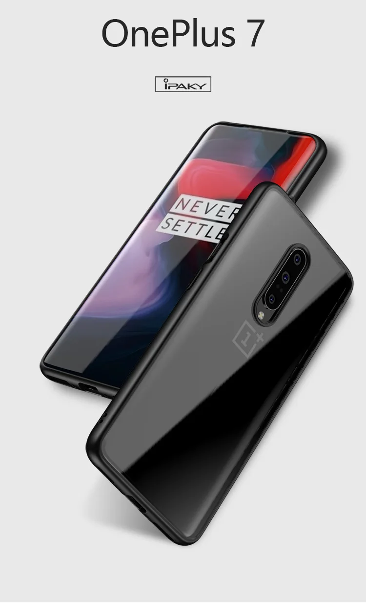 Oneplus 7 Чехол IPAKY oneplus 7pro Чехлы Прозрачный ударопрочный ТПУ+ PC Гибридный противоударный чехол oneplus 7 Pro oneplus 7 Чехол