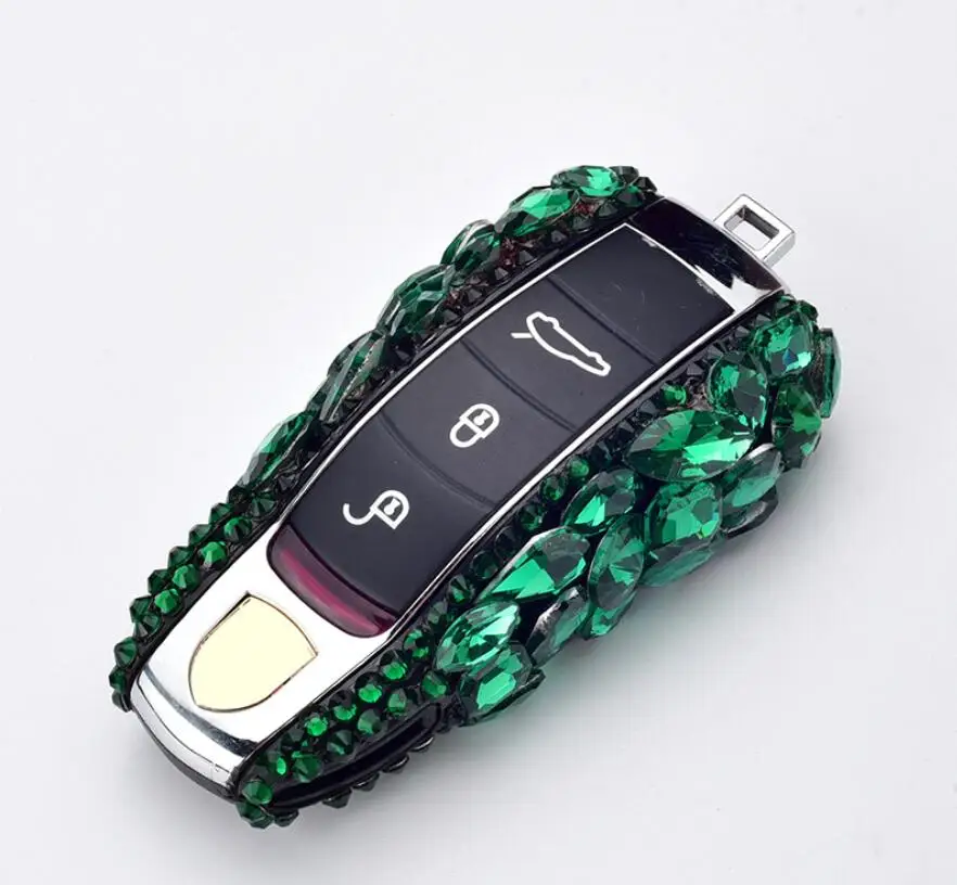 

Luxury Diamond Bling Key Case Holder Wallet Smart Key Protective Shell For Porsche Macan Panamera 911 981 991 Bobst Cayenne