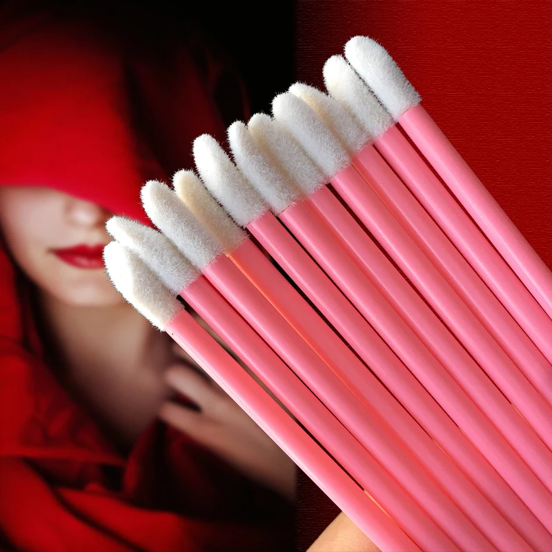 Woman Accessories 50pcs Disposable Lip Brush Wholesable Gloss Wands Applicator Perfect Best Make up Tool HS    _02