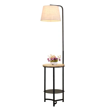 

Nordic Creative Wooden Floor Lamps E27 Fabric Stand Living Room Bedside