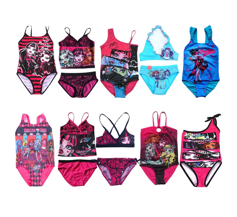 retail Two Pieces Baby Girls Bathing Suits monster high Biquini Little