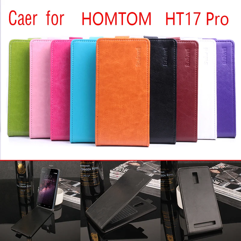 

For HOMTOM HT17 Pro Phone Case Pure Color [Up-down Open] Vertical Flip Premium PU Leather Case Cover Factory Price