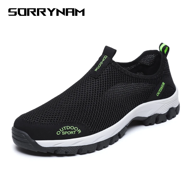 

Fashion summer shoes men casual air mesh shoes large sizes 38-46 lightweight breathable slip-on flats chaussure homme Sorrynam