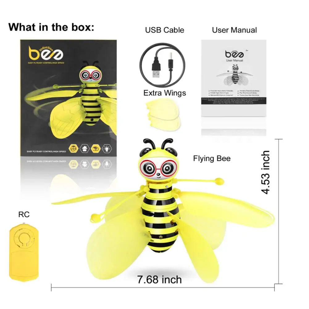 Маленькая пчела беспилотный датчик жеста Летающий Beel мини индукционная подвеска RC самолет Летающий подвесной детский наружный Крытый игрушки