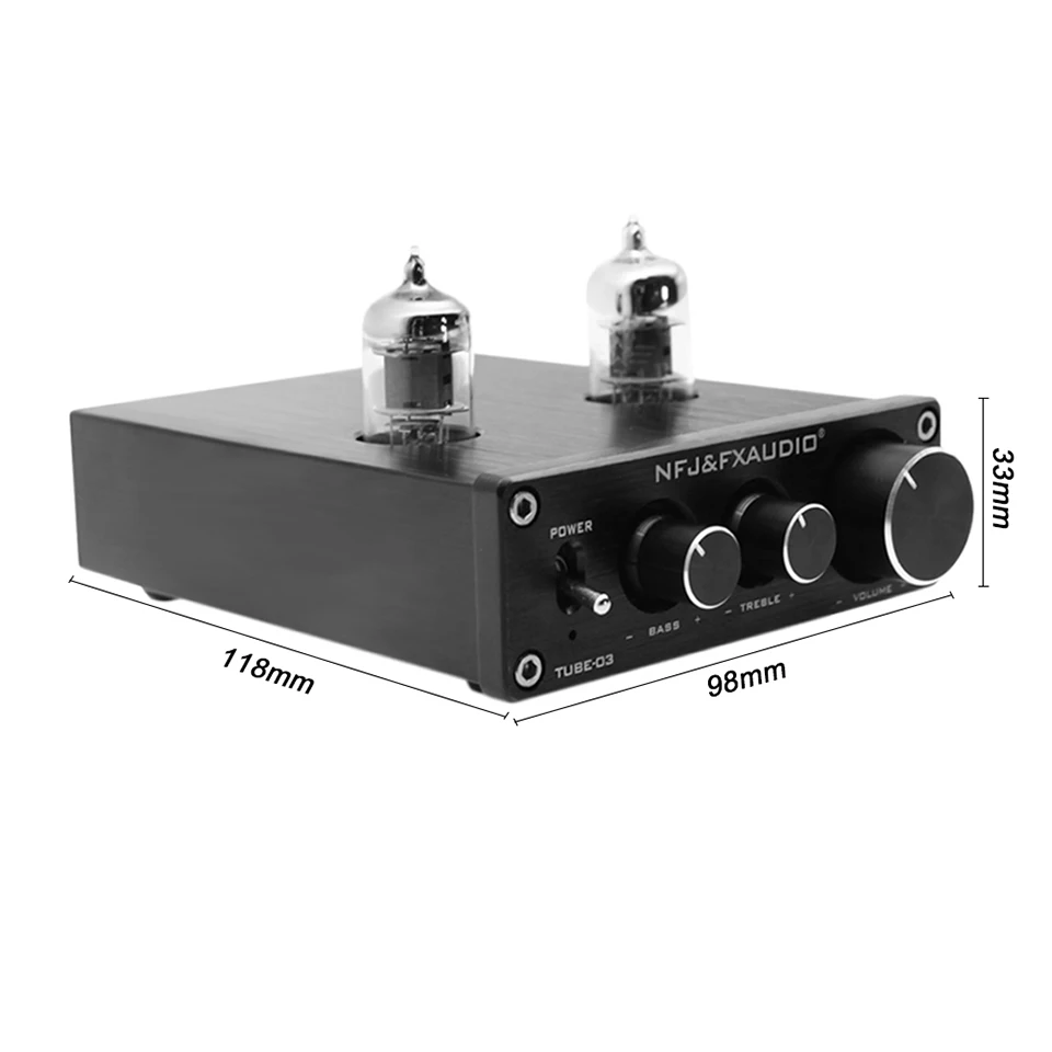 FX-Audio TUBE-01 and TUBE-03 мини-ламповый предусилитель усилитель Hi-Fi предусилитель Регулировка высоких частот с 12В вилкой питания